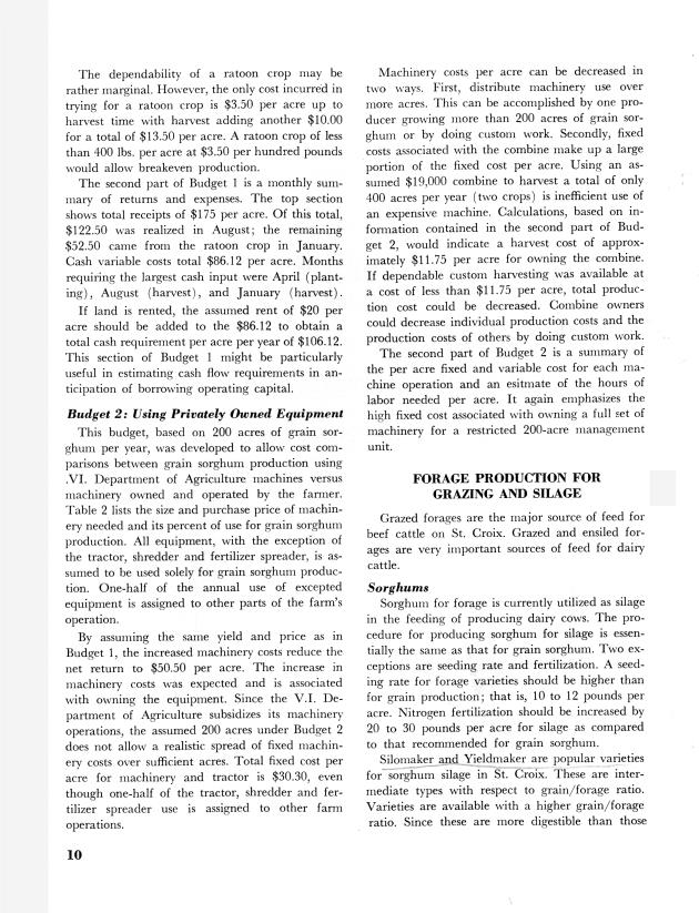 Grain sorghum and forage : production and utilization potential in St. Croix, U.S. Virgin Islands Virgin Islands - 0014