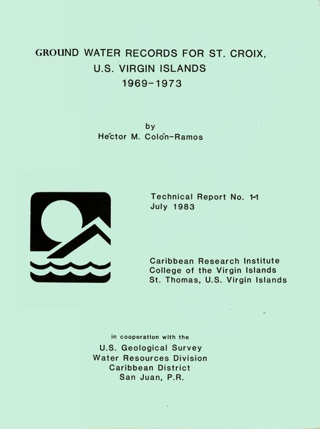 Ground water records for St. Croix, U.S. Virgin Islands - 0000-front