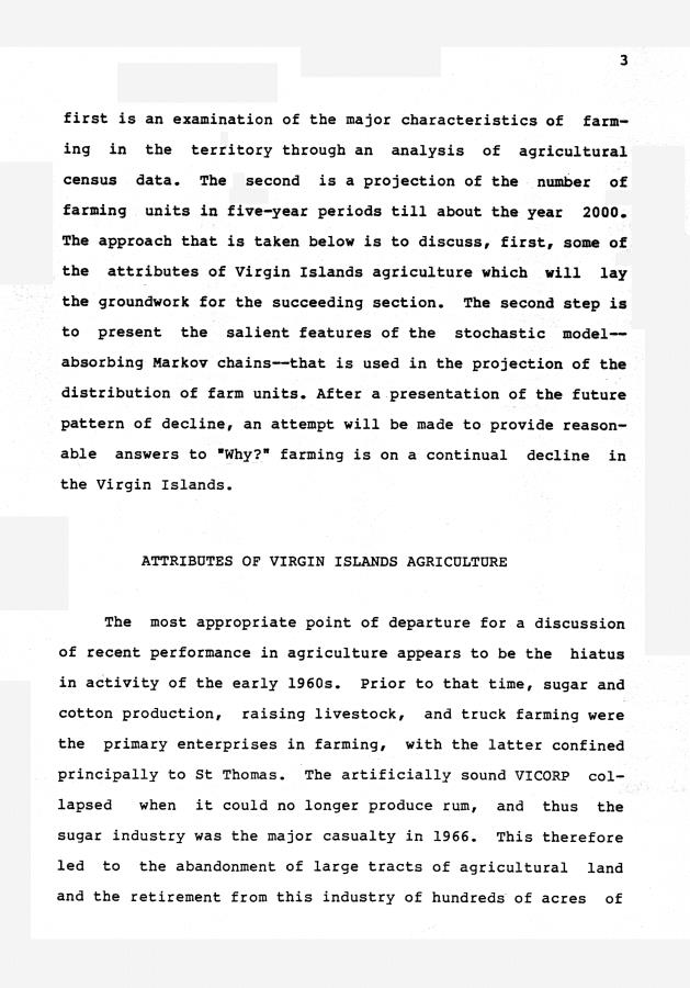 The decline of agriculture and projection of the number of farm units in the United States Virgin Islands - 0004