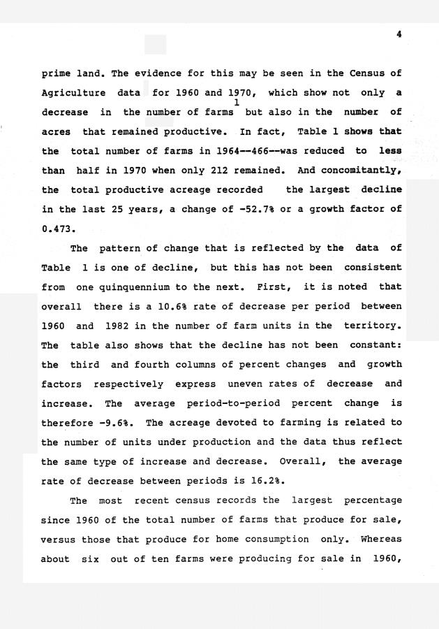 The decline of agriculture and projection of the number of farm units in the United States Virgin Islands - 0005