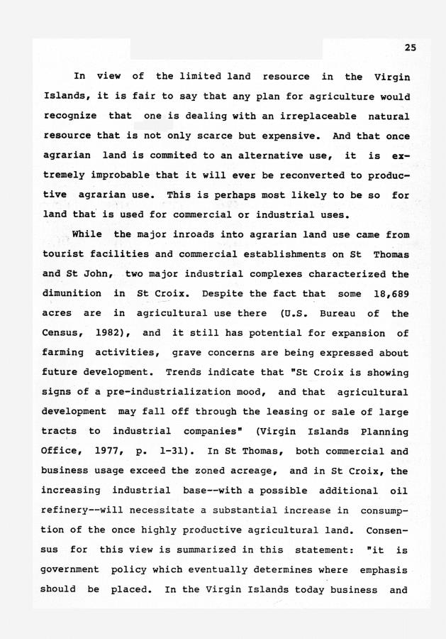 The decline of agriculture and projection of the number of farm units in the United States Virgin Islands - 0026