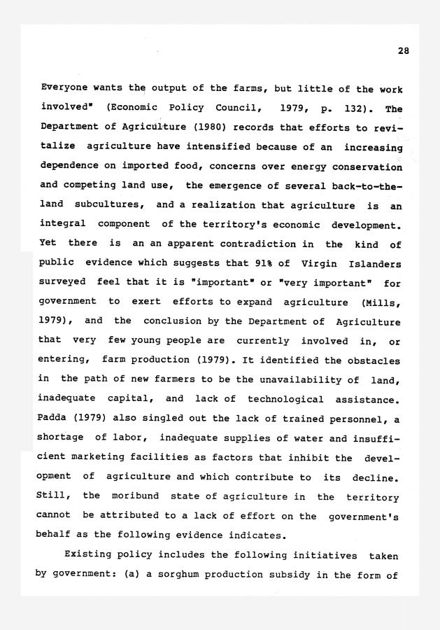 The decline of agriculture and projection of the number of farm units in the United States Virgin Islands - 0029