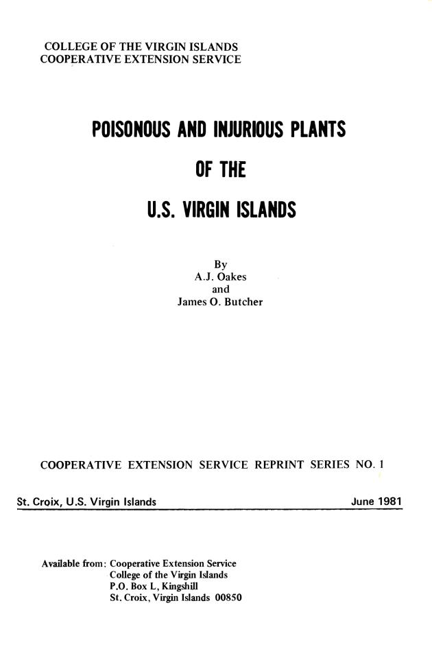 Poisonous and injurious plants of the U.S. Virgin Islands - 0002