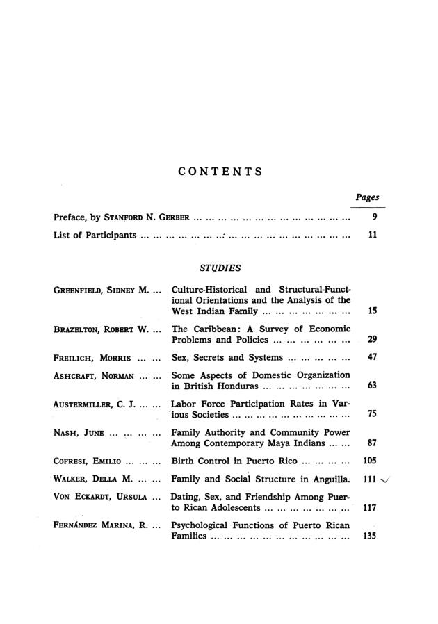 The family in the Caribbean : proceedings of the First Conference on the Family in the Caribbean - 0004