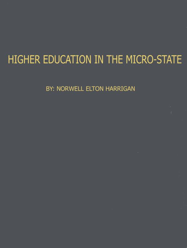 Higher education in the micro-state : a theory of raran society - 0000-front