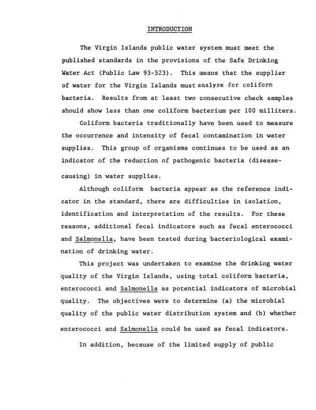 Microbial quality of water in old wells and the public distribution system in the U.S. Virgin Islands - 0007