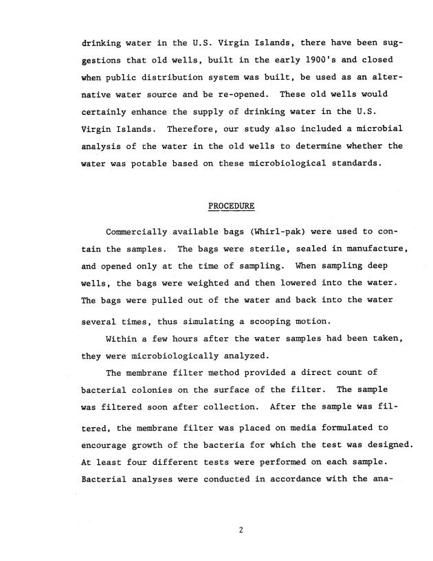 Microbial quality of water in old wells and the public distribution system in the U.S. Virgin Islands - 0008