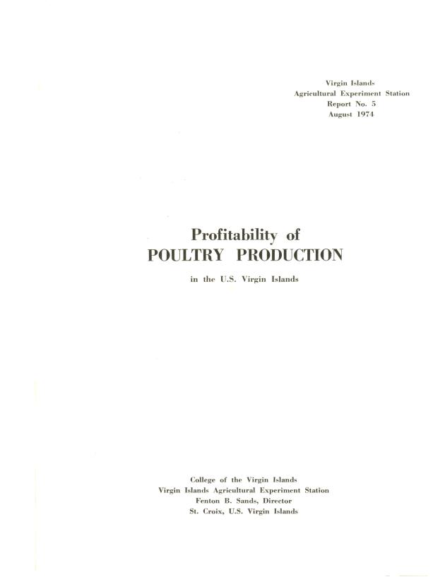 Profitability of poultry production in the U.S. Virgin Islands - 0002