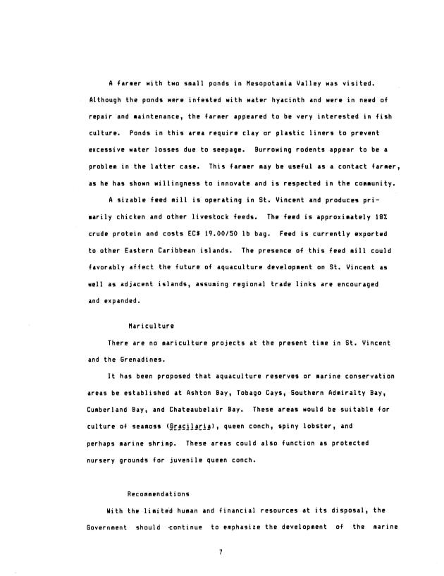 Assessment of aquaculture in the Eastern Caribbean ... : a pilot study of: Antigua, Barbados, Dominica, Montserrat, St. Lucia and St. Vincent - 0009
