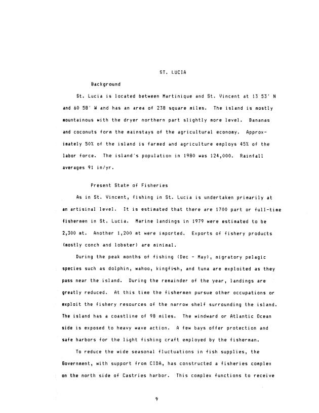 Assessment of aquaculture in the Eastern Caribbean ... : a pilot study of: Antigua, Barbados, Dominica, Montserrat, St. Lucia and St. Vincent - 0011