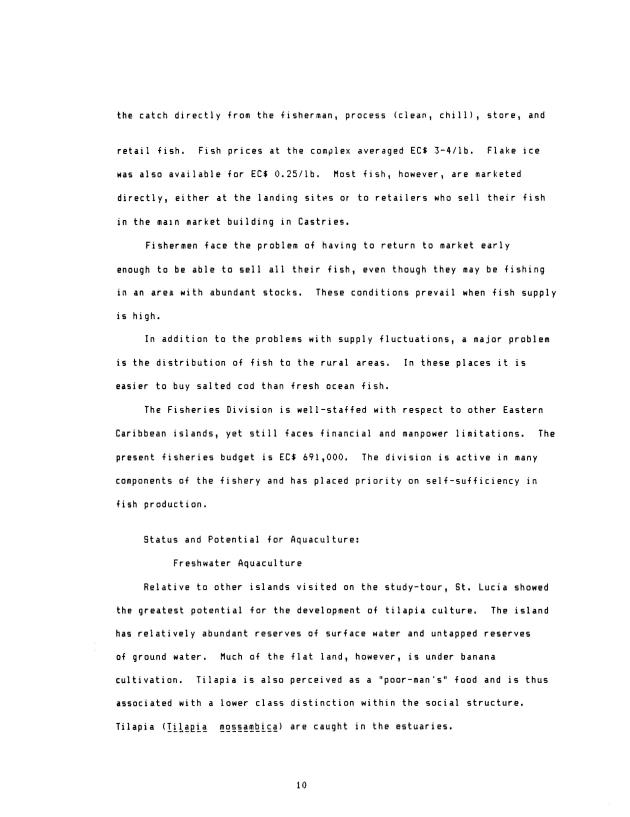 Assessment of aquaculture in the Eastern Caribbean ... : a pilot study of: Antigua, Barbados, Dominica, Montserrat, St. Lucia and St. Vincent - 0012