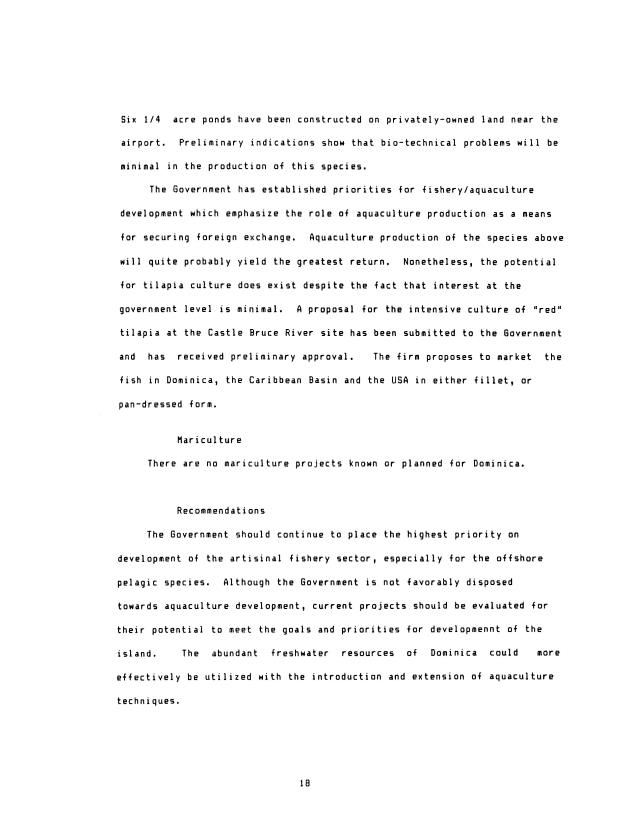 Assessment of aquaculture in the Eastern Caribbean ... : a pilot study of: Antigua, Barbados, Dominica, Montserrat, St. Lucia and St. Vincent - 0020