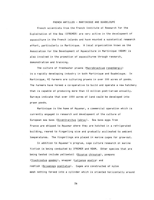 Assessment of aquaculture in the Eastern Caribbean ... : a pilot study of: Antigua, Barbados, Dominica, Montserrat, St. Lucia and St. Vincent - 0028