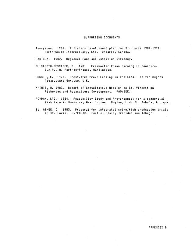 Assessment of aquaculture in the Eastern Caribbean ... : a pilot study of: Antigua, Barbados, Dominica, Montserrat, St. Lucia and St. Vincent - 0033