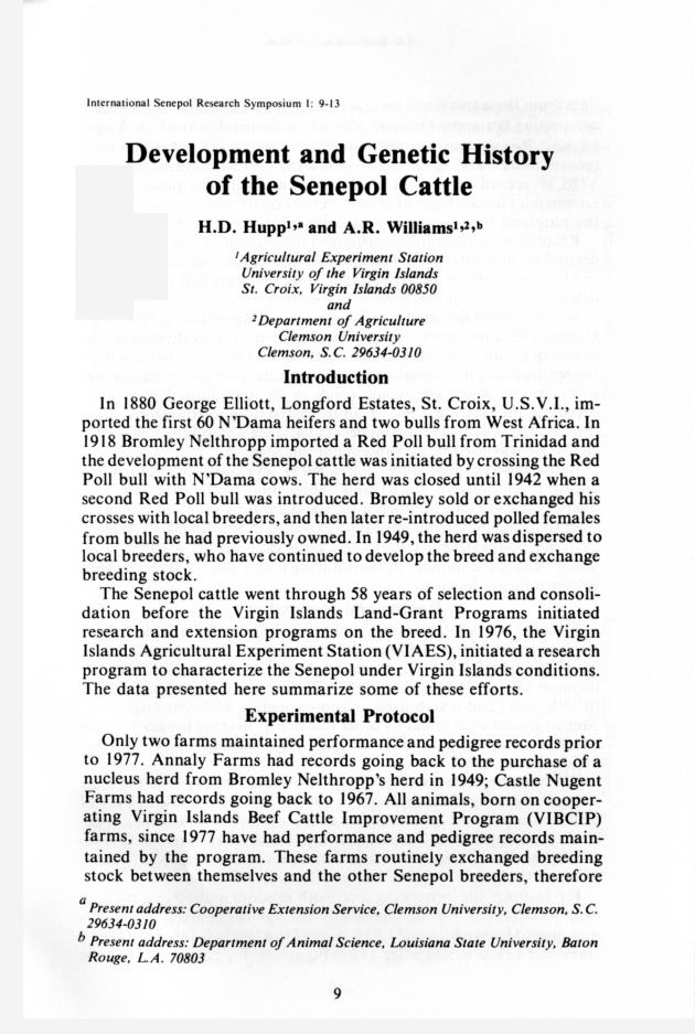 Senepol cattle : proceedings, International Senepol Research Symposium - 0016