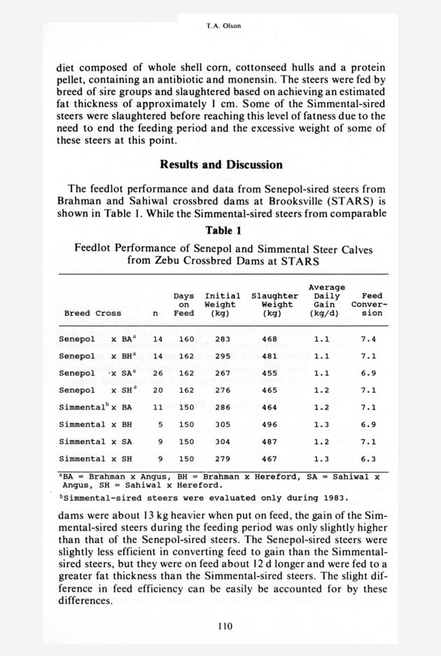 Senepol cattle : proceedings, International Senepol Research Symposium - 0110