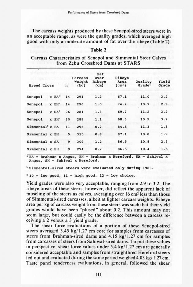 Senepol cattle : proceedings, International Senepol Research Symposium - 0111