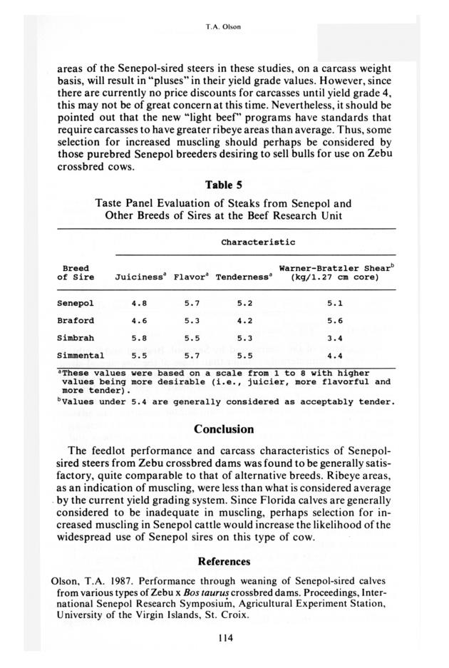 Senepol cattle : proceedings, International Senepol Research Symposium - 0114