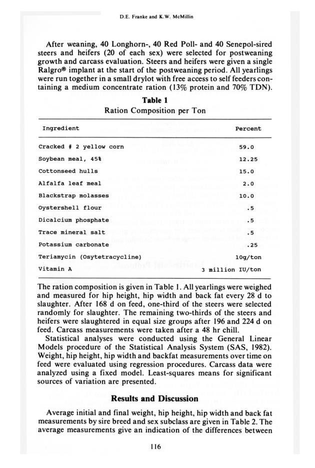 Senepol cattle : proceedings, International Senepol Research Symposium - 0116