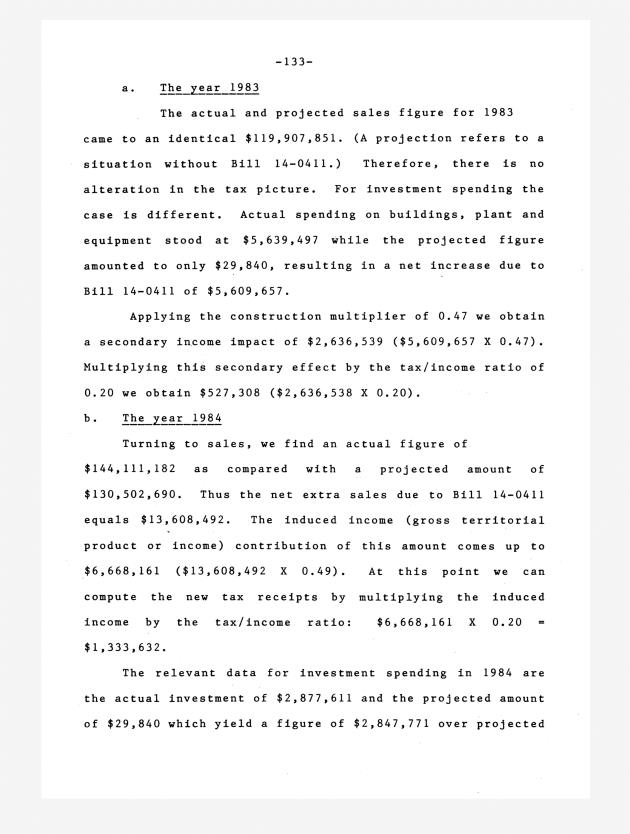 The economic impact of Section 1 of Bill 14-0411 (Act 4740) - 0140