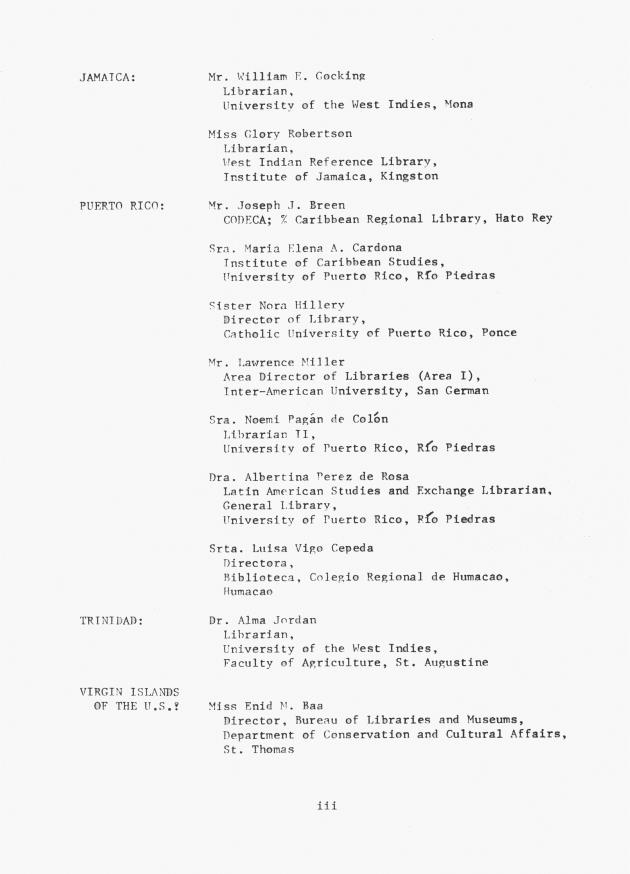 Proceedings - Conference on Sharing Caribbean Resources for Instruction and Research, College of the Virgin Islands, March 17-19, 1969. Conference on Sharing Caribbean Resources for Instruction and Research, College of the Virgin Islands, March 17-19, 1969 - 0004