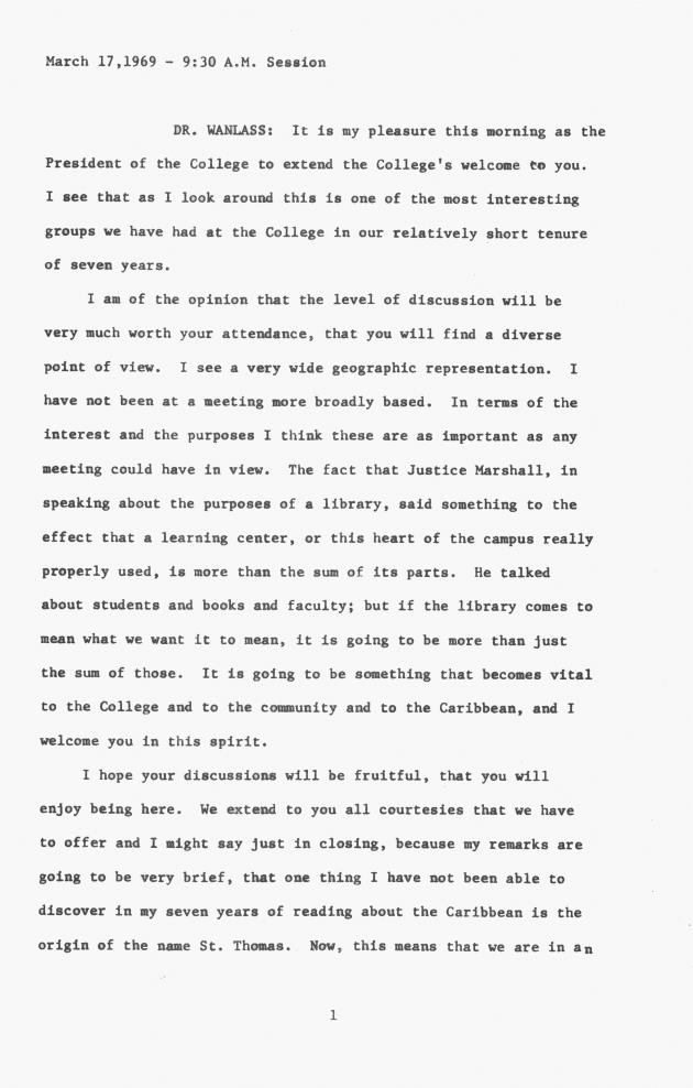 Proceedings - Conference on Sharing Caribbean Resources for Instruction and Research, College of the Virgin Islands, March 17-19, 1969. Conference on Sharing Caribbean Resources for Instruction and Research, College of the Virgin Islands, March 17-19, 1969 - 0008