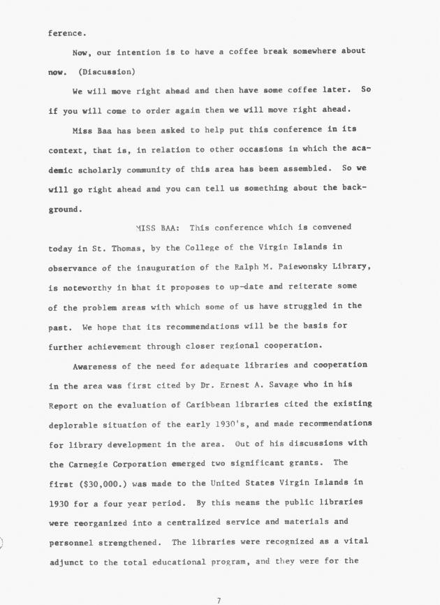 Proceedings - Conference on Sharing Caribbean Resources for Instruction and Research, College of the Virgin Islands, March 17-19, 1969. Conference on Sharing Caribbean Resources for Instruction and Research, College of the Virgin Islands, March 17-19, 1969 - 0014