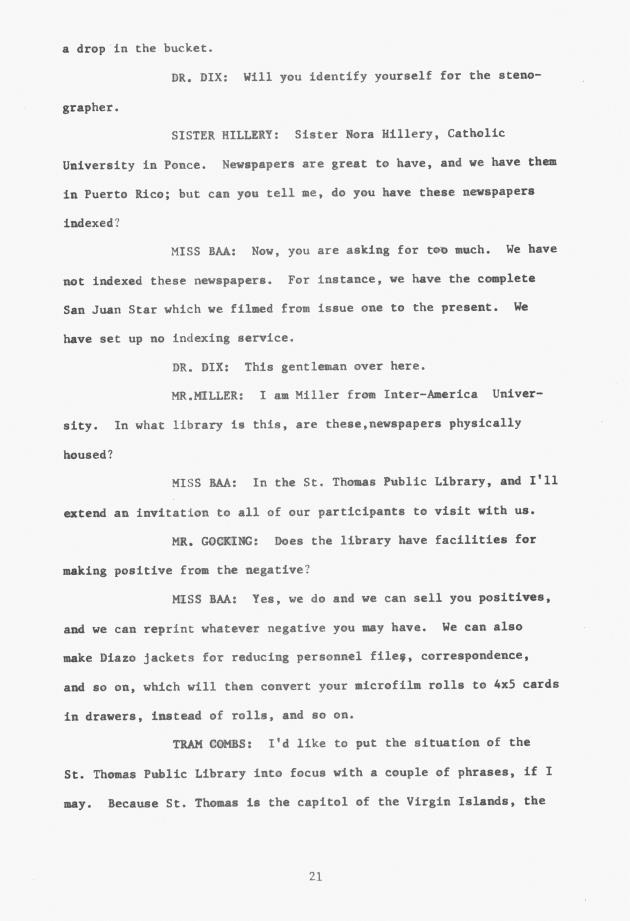 Proceedings - Conference on Sharing Caribbean Resources for Instruction and Research, College of the Virgin Islands, March 17-19, 1969. Conference on Sharing Caribbean Resources for Instruction and Research, College of the Virgin Islands, March 17-19, 1969 - 0027