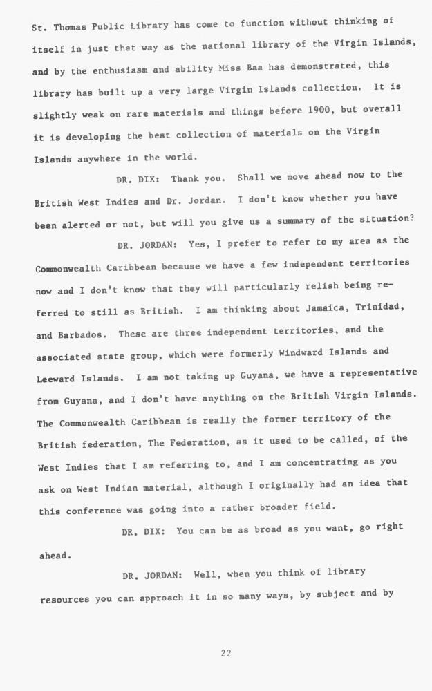 Proceedings - Conference on Sharing Caribbean Resources for Instruction and Research, College of the Virgin Islands, March 17-19, 1969. Conference on Sharing Caribbean Resources for Instruction and Research, College of the Virgin Islands, March 17-19, 1969 - 0028