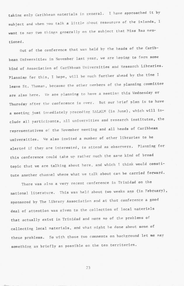 Proceedings - Conference on Sharing Caribbean Resources for Instruction and Research, College of the Virgin Islands, March 17-19, 1969. Conference on Sharing Caribbean Resources for Instruction and Research, College of the Virgin Islands, March 17-19, 1969 - 0029