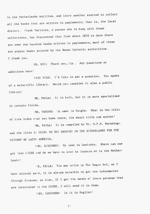 Proceedings - Conference on Sharing Caribbean Resources for Instruction and Research, College of the Virgin Islands, March 17-19, 1969. Conference on Sharing Caribbean Resources for Instruction and Research, College of the Virgin Islands, March 17-19, 1969 - 0056