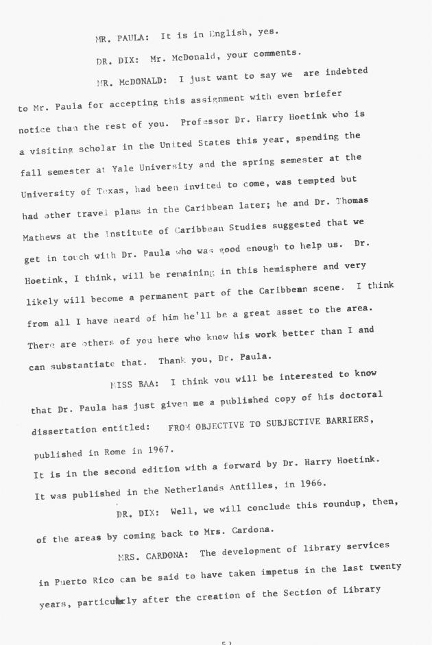 Proceedings - Conference on Sharing Caribbean Resources for Instruction and Research, College of the Virgin Islands, March 17-19, 1969. Conference on Sharing Caribbean Resources for Instruction and Research, College of the Virgin Islands, March 17-19, 1969 - 0057