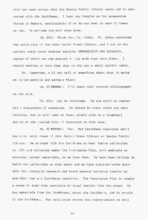 Proceedings - Conference on Sharing Caribbean Resources for Instruction and Research, College of the Virgin Islands, March 17-19, 1969. Conference on Sharing Caribbean Resources for Instruction and Research, College of the Virgin Islands, March 17-19, 1969 - 0085