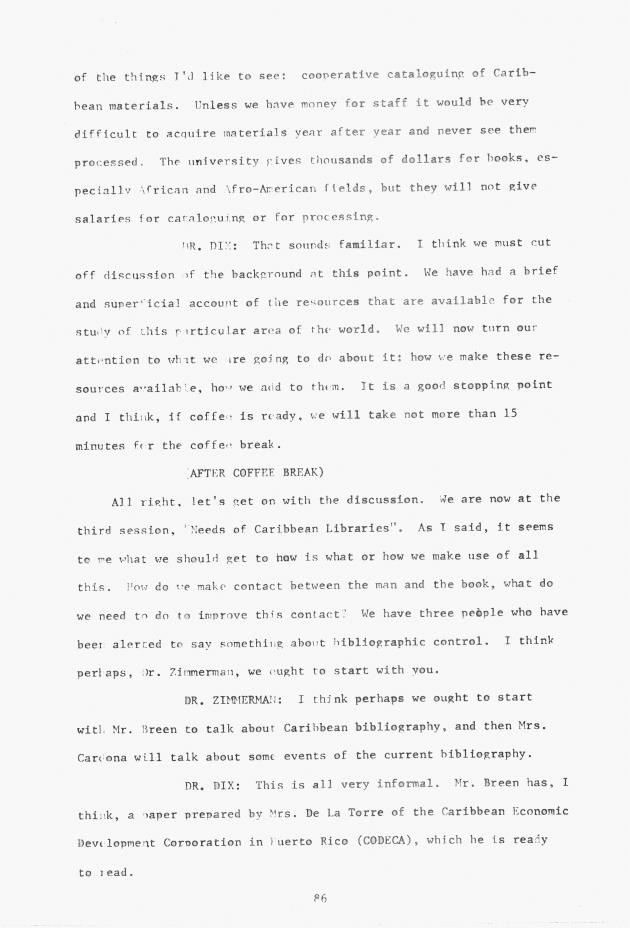 Proceedings - Conference on Sharing Caribbean Resources for Instruction and Research, College of the Virgin Islands, March 17-19, 1969. Conference on Sharing Caribbean Resources for Instruction and Research, College of the Virgin Islands, March 17-19, 1969 - 0091