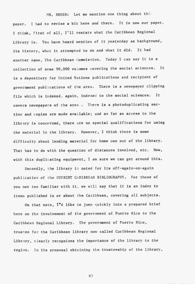 Proceedings - Conference on Sharing Caribbean Resources for Instruction and Research, College of the Virgin Islands, March 17-19, 1969. Conference on Sharing Caribbean Resources for Instruction and Research, College of the Virgin Islands, March 17-19, 1969 - 0092