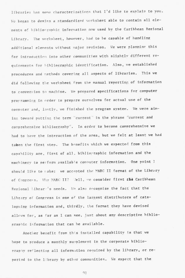 Proceedings - Conference on Sharing Caribbean Resources for Instruction and Research, College of the Virgin Islands, March 17-19, 1969. Conference on Sharing Caribbean Resources for Instruction and Research, College of the Virgin Islands, March 17-19, 1969 - 0096