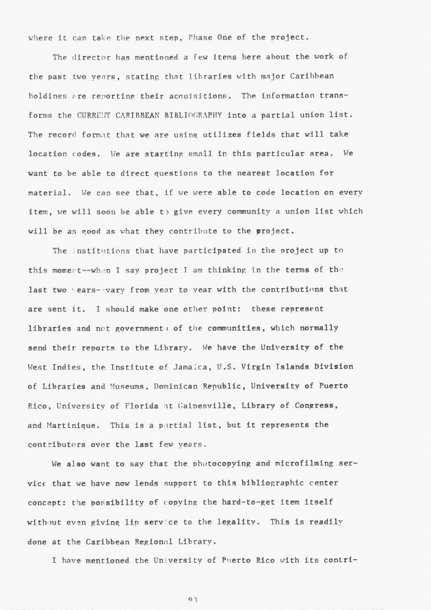 Proceedings - Conference on Sharing Caribbean Resources for Instruction and Research, College of the Virgin Islands, March 17-19, 1969. Conference on Sharing Caribbean Resources for Instruction and Research, College of the Virgin Islands, March 17-19, 1969 - 0098