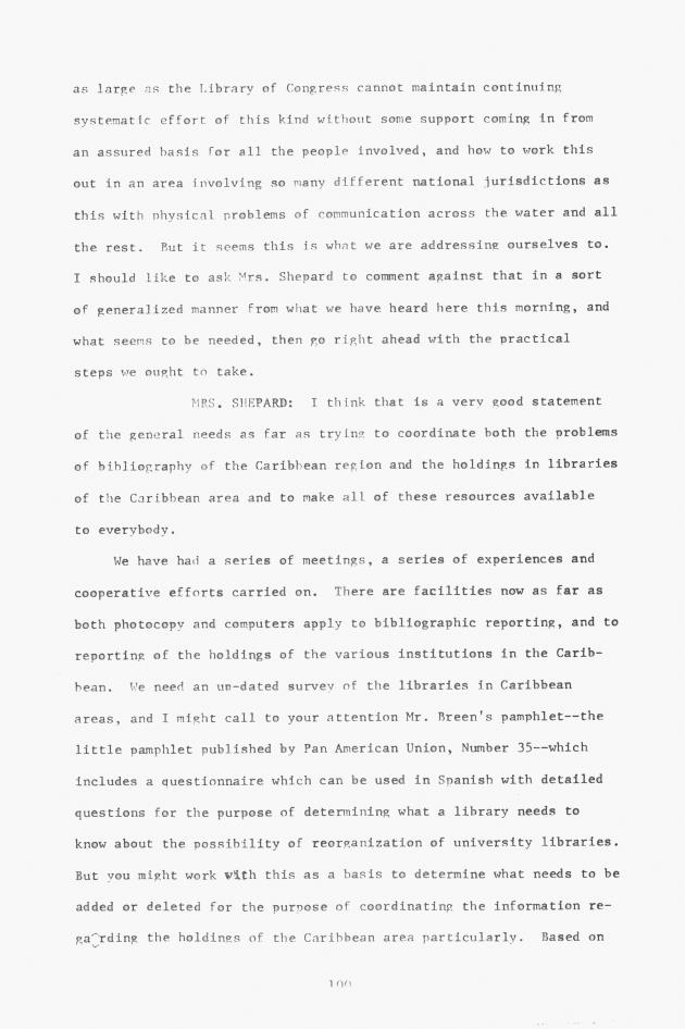 Proceedings - Conference on Sharing Caribbean Resources for Instruction and Research, College of the Virgin Islands, March 17-19, 1969. Conference on Sharing Caribbean Resources for Instruction and Research, College of the Virgin Islands, March 17-19, 1969 - 0104