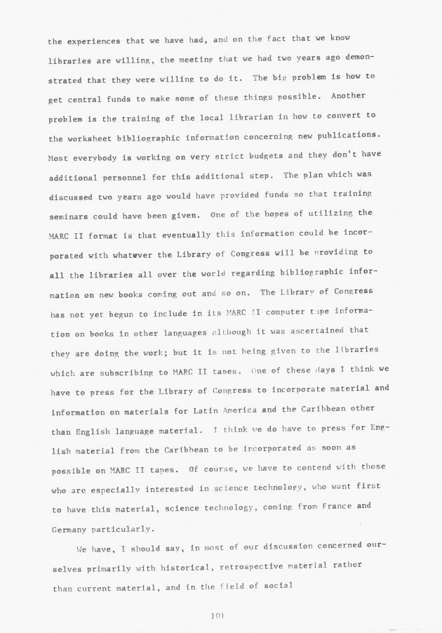 Proceedings - Conference on Sharing Caribbean Resources for Instruction and Research, College of the Virgin Islands, March 17-19, 1969. Conference on Sharing Caribbean Resources for Instruction and Research, College of the Virgin Islands, March 17-19, 1969 - 0106