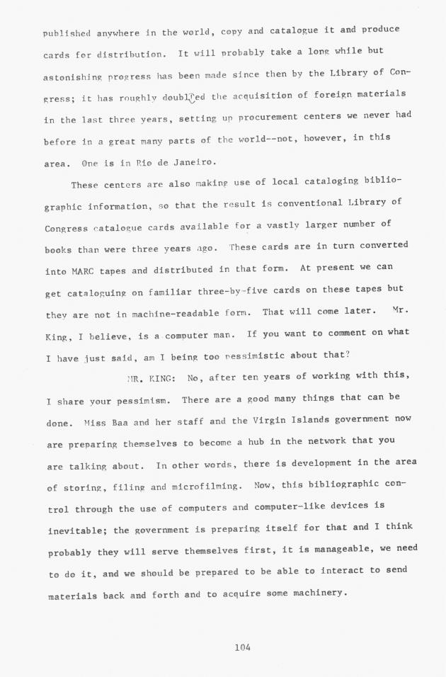 Proceedings - Conference on Sharing Caribbean Resources for Instruction and Research, College of the Virgin Islands, March 17-19, 1969. Conference on Sharing Caribbean Resources for Instruction and Research, College of the Virgin Islands, March 17-19, 1969 - 0109