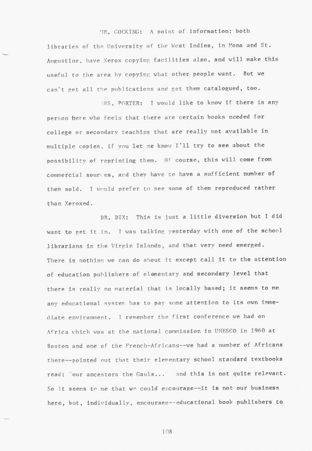 Proceedings - Conference on Sharing Caribbean Resources for Instruction and Research, College of the Virgin Islands, March 17-19, 1969. Conference on Sharing Caribbean Resources for Instruction and Research, College of the Virgin Islands, March 17-19, 1969 - 0113