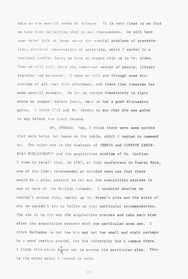 Proceedings - Conference on Sharing Caribbean Resources for Instruction and Research, College of the Virgin Islands, March 17-19, 1969. Conference on Sharing Caribbean Resources for Instruction and Research, College of the Virgin Islands, March 17-19, 1969 - 0118