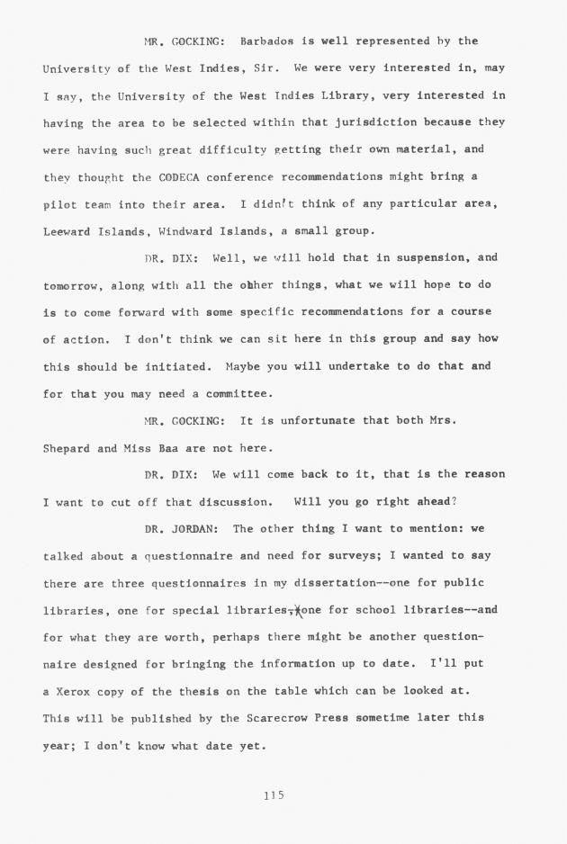 Proceedings - Conference on Sharing Caribbean Resources for Instruction and Research, College of the Virgin Islands, March 17-19, 1969. Conference on Sharing Caribbean Resources for Instruction and Research, College of the Virgin Islands, March 17-19, 1969 - 0120