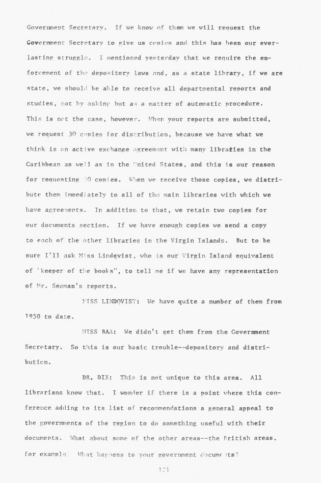 Proceedings - Conference on Sharing Caribbean Resources for Instruction and Research, College of the Virgin Islands, March 17-19, 1969. Conference on Sharing Caribbean Resources for Instruction and Research, College of the Virgin Islands, March 17-19, 1969 - 0126