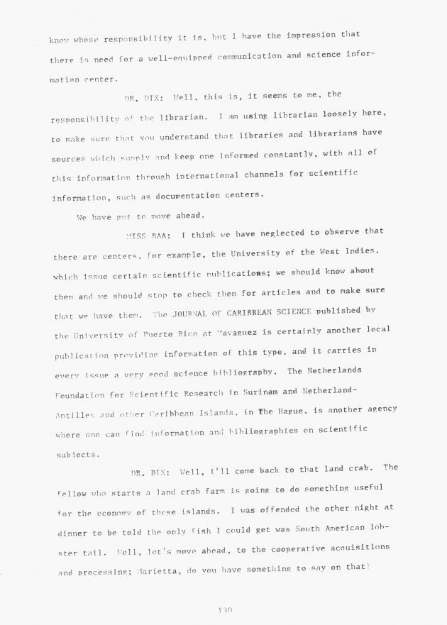 Proceedings - Conference on Sharing Caribbean Resources for Instruction and Research, College of the Virgin Islands, March 17-19, 1969. Conference on Sharing Caribbean Resources for Instruction and Research, College of the Virgin Islands, March 17-19, 1969 - 0135