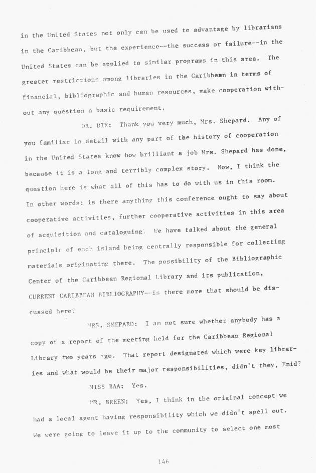 Proceedings - Conference on Sharing Caribbean Resources for Instruction and Research, College of the Virgin Islands, March 17-19, 1969. Conference on Sharing Caribbean Resources for Instruction and Research, College of the Virgin Islands, March 17-19, 1969 - 0151