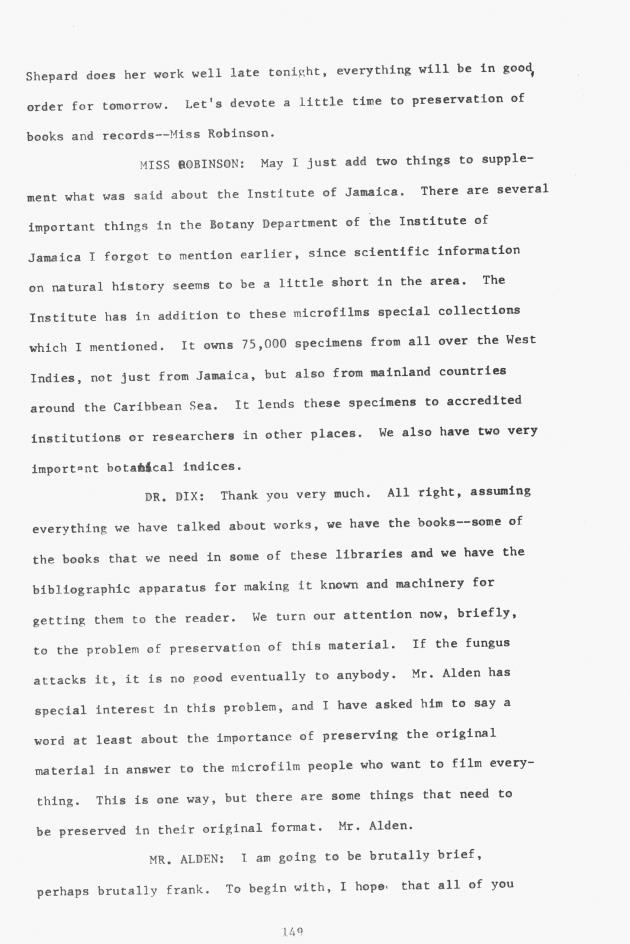 Proceedings - Conference on Sharing Caribbean Resources for Instruction and Research, College of the Virgin Islands, March 17-19, 1969. Conference on Sharing Caribbean Resources for Instruction and Research, College of the Virgin Islands, March 17-19, 1969 - 0154