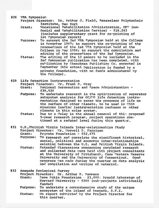 Quarterly Report - Caribbean Research Institute 1968-1969 - 0050