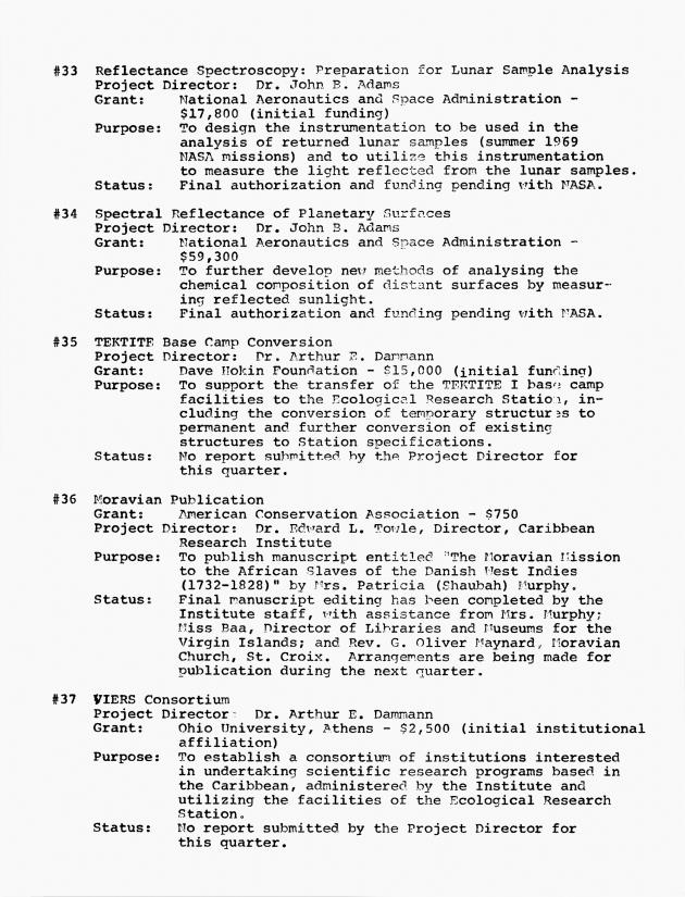 Quarterly Report - Caribbean Research Institute 1968-1969 - 0051