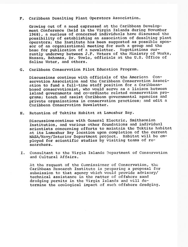 Quarterly Report - Caribbean Research Institute 1968-1969 - 0061